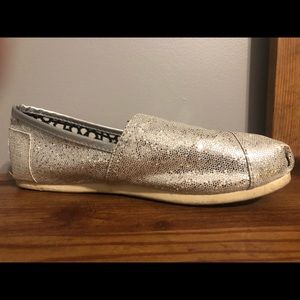 Silver Glitter Toms